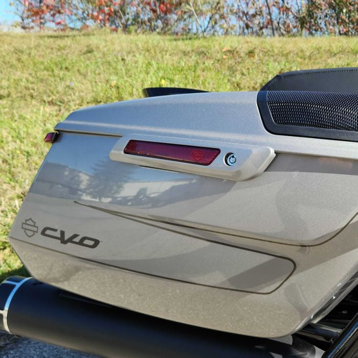 Color Matched Saddlebag Latch Covers on Harley® CVO