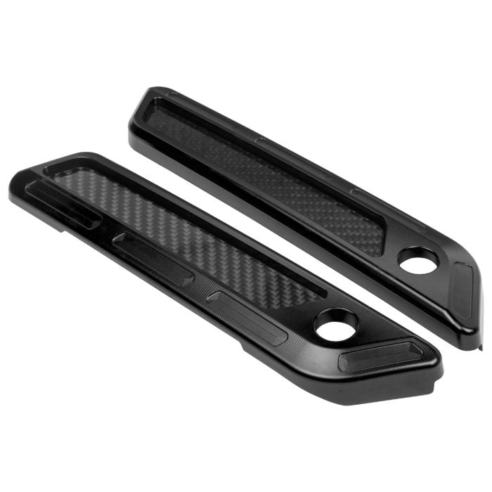 Black Anodized Saddlebag Latch Covers for Harley® Touring from hogworkz