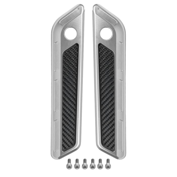 Silver Anodized Saddlebag Latch Covers for Harley® Touring from hogworkz