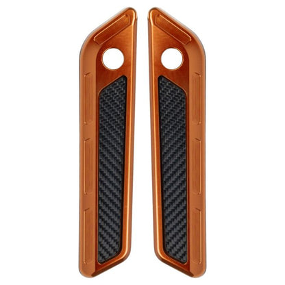 Orange Anodized Saddlebag Latch Covers for Harley® Touring from hogworkz