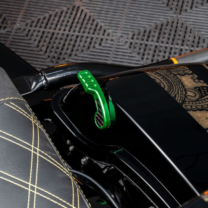 Green Anodized Saddlebag Lid Levers for Harley® Touring from HOGWORKZ