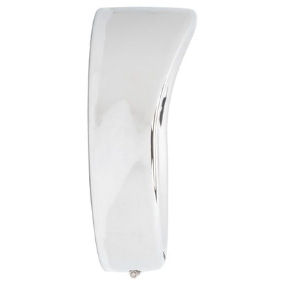 Chrome-plated visor style headlight trim ring. Direct bolt-on install for 7" headlight from HOGWORKZ. side view