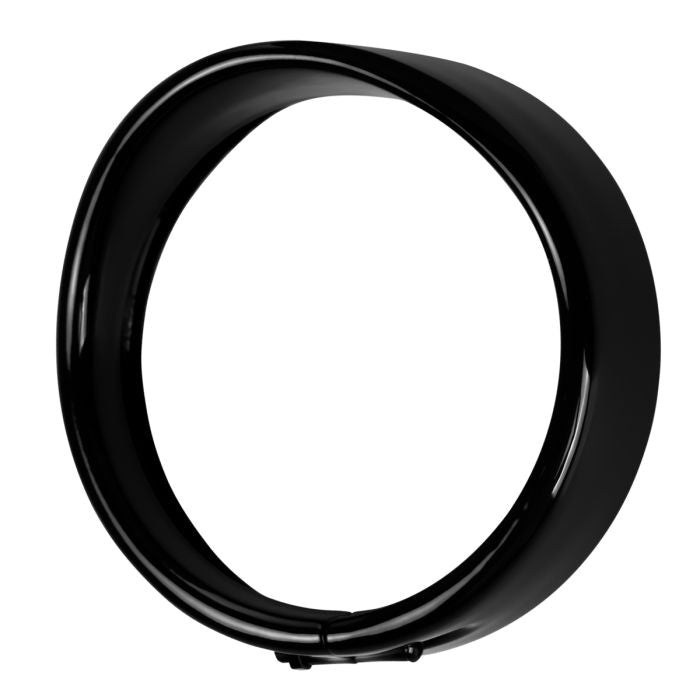 4.5" Auxiliary Light / Passing Lamp Visor Trim Rings Gloss Black from HOGWORKZ angle