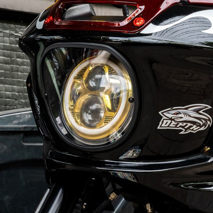 Clear FXRT Style Headlight Lens Cover for Harley® Low Rider ST from HOGWORKZ on bike
