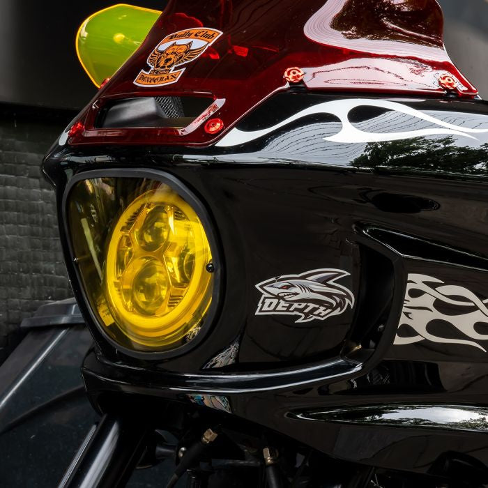 Amber FXRT Style Headlight Lens Cover for Harley® Low Rider ST from HOGWORKZ on bike
