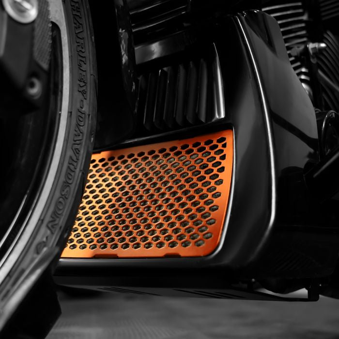 HOGWORKZ® Orange Oil Cooler Grill Guard for Harley® Touring