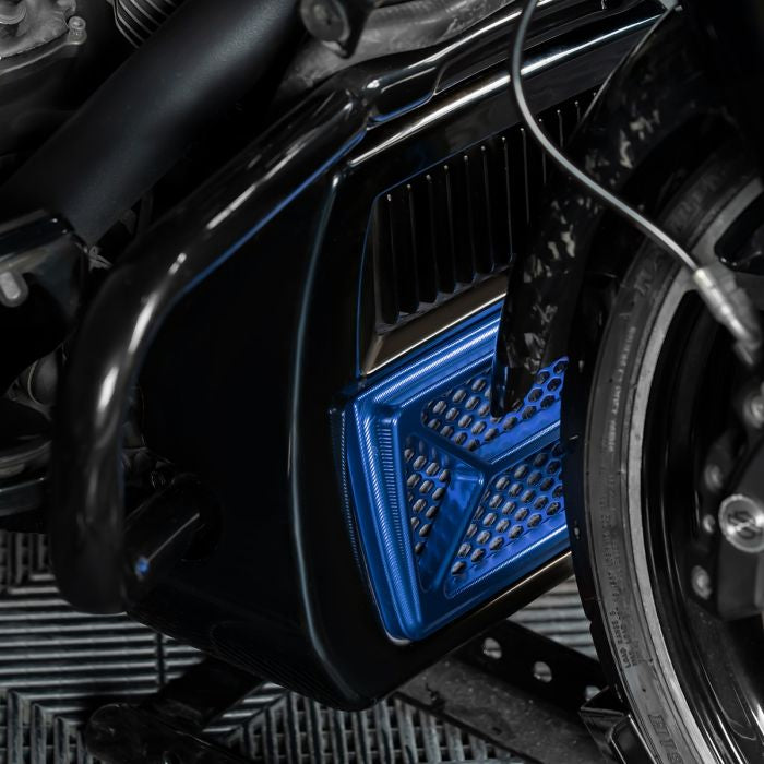 HOGWORKZ® Blue Performance Oil Cooler Grill Guard for Harley® Touring