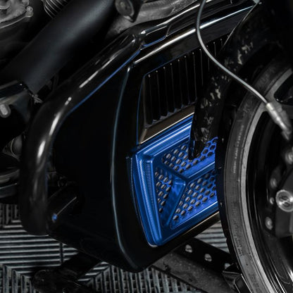 HOGWORKZ® Blue Performance Oil Cooler Grill Guard for Harley® Touring