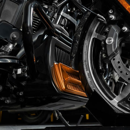 HOGWORKZ® Orange Performance Oil Cooler Grill Guard for Harley® Touring