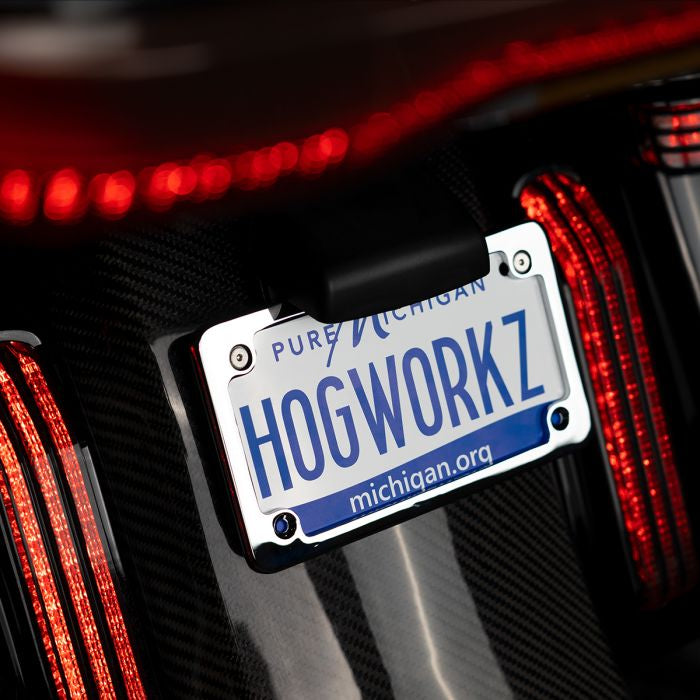 Chrome Low Profile License Plate Frame for Harley-Davidson® Motorcycles from HOGWORKZ