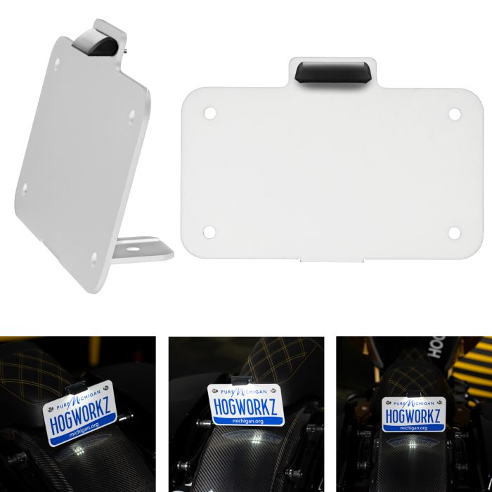 chrome hogworkz seat bolt license plate mount
