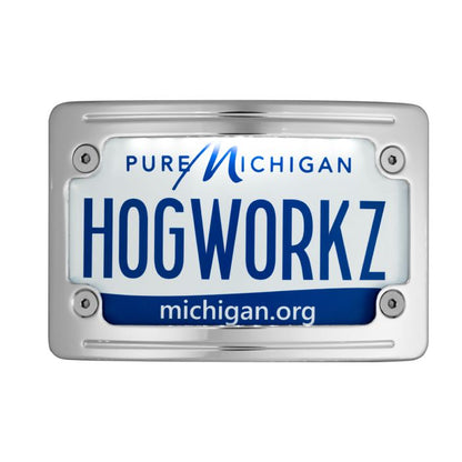 Chrome LED License Plate Frame Mount for Harley® Touring show up