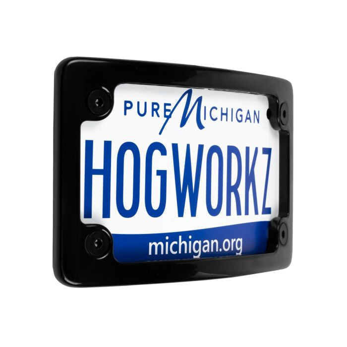 HOGWORKZ Black Universal LED Flush License Plate Mount for Harley-Davidson® Motorcycles