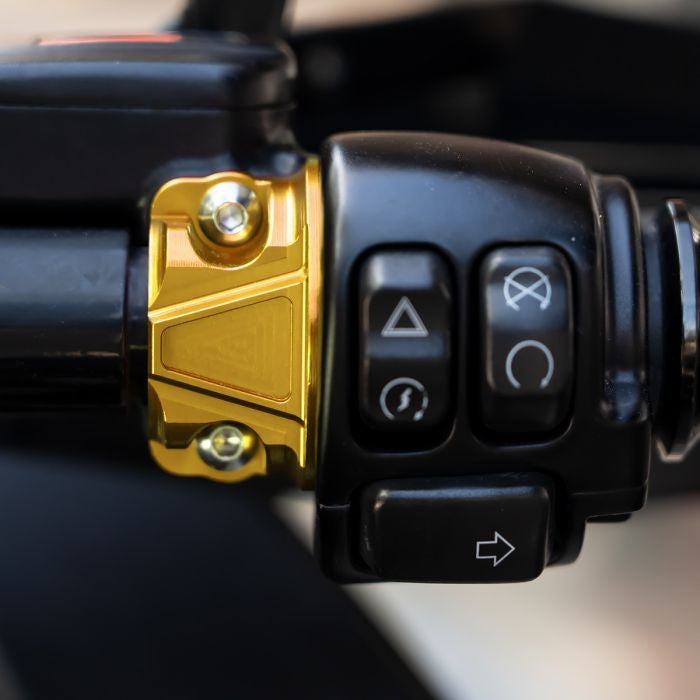 Gold Billet Brake & Clutch Perch Clamps for Harley® Softail / Dyna from HOGWORKZ on harley