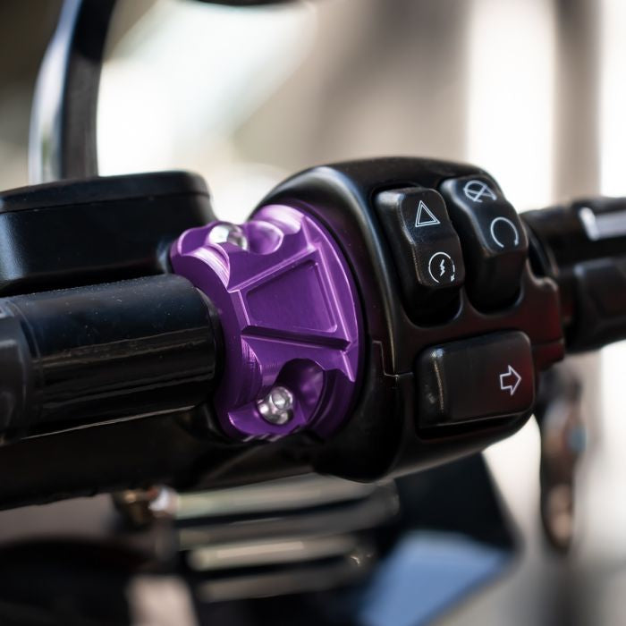 Purple Billet Brake & Clutch Perch Clamps for Harley® Softail / Dyna from HOGWORKZ on harley