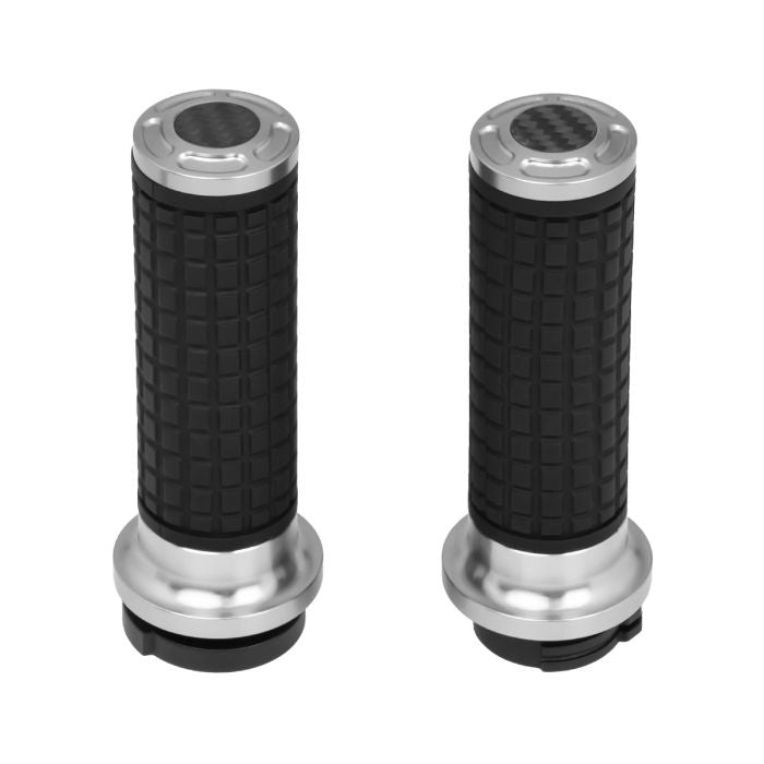 HOGWORKZ® Silver MX Style Hand Grips for Harley® Cable Throttle Models