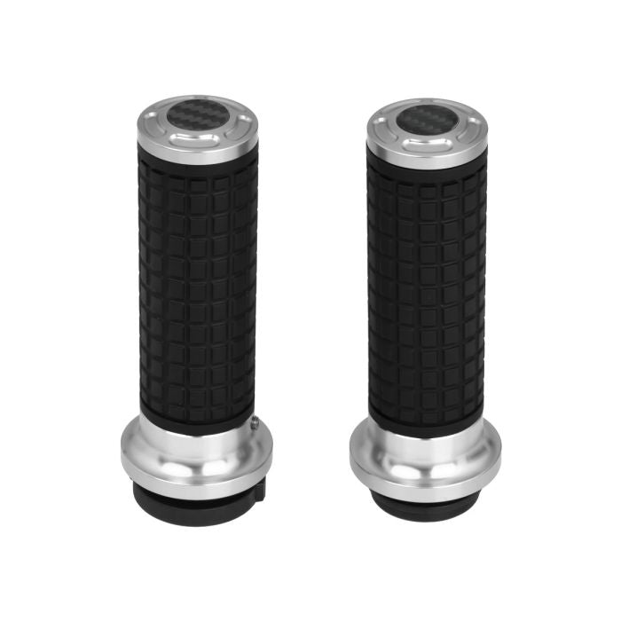 HOGWORKZ® Silver MX Style Hand Grips for Harley® Wire Throttle Models