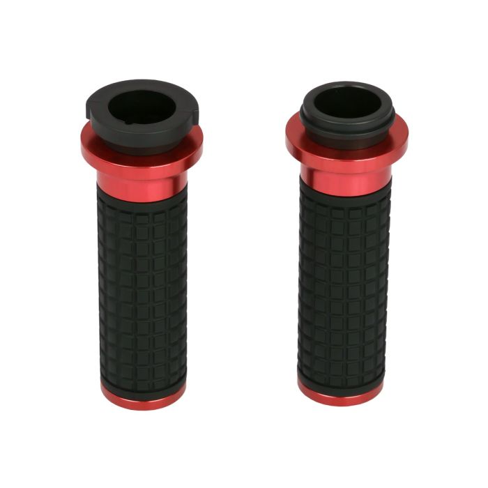 HOGWORKZ® Red MX Style Hand Grips for Harley® Wire Throttle Models
