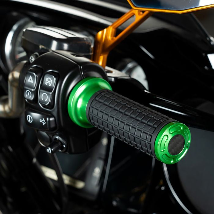HOGWORKZ® Green MX Style Hand Grips for Harley® Wire Throttle Models