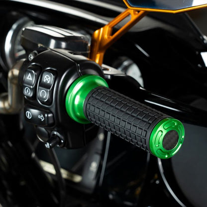 HOGWORKZ® Green MX Style Hand Grips for Harley® Wire Throttle Models