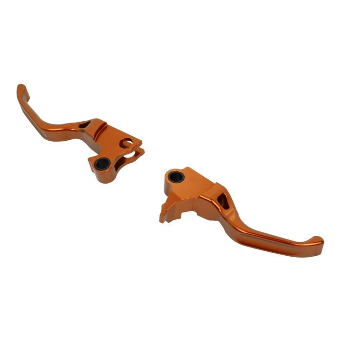 HOGWORKZ® Orange Performance Brake & Clutch Levers for Harley® Dyna / Softail / Touring