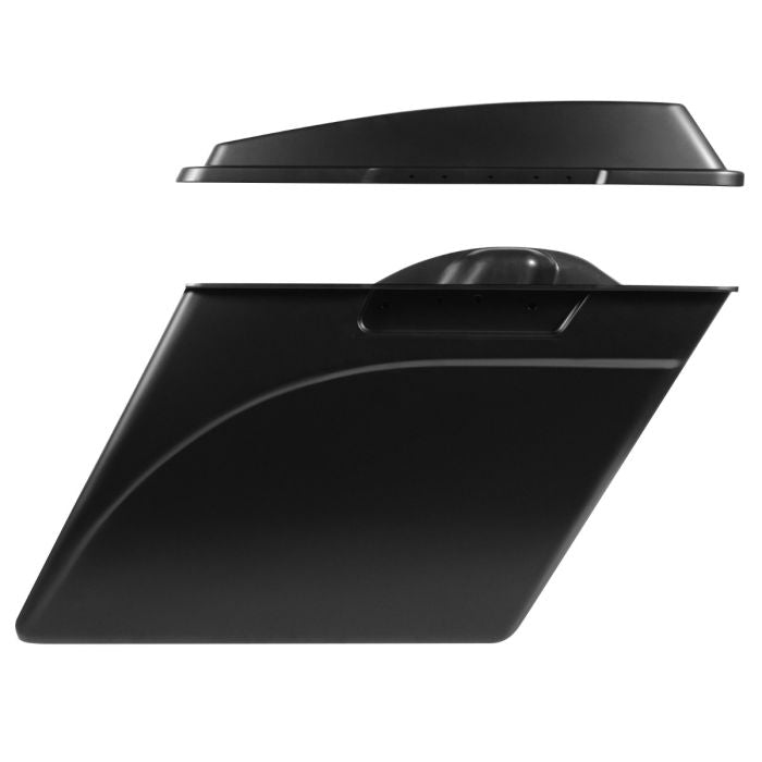 Color Match 2-Into-1 Extended 4" Stretched Saddlebags for Harley® '94-'13 Touring from HOGWORKZ side