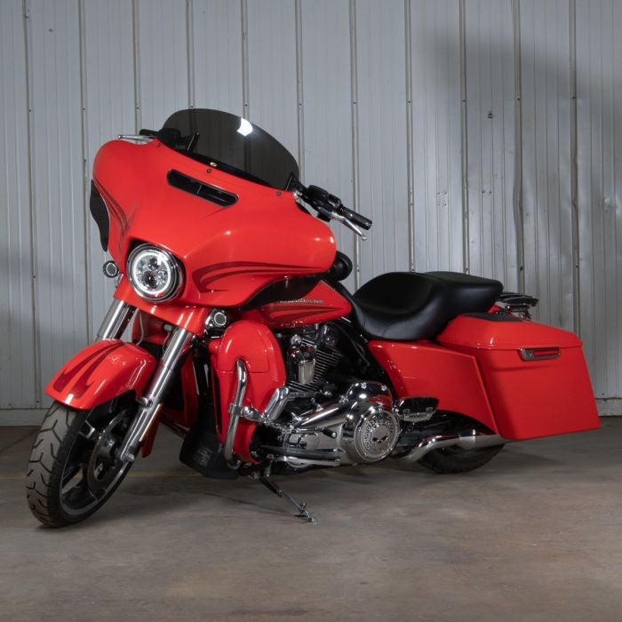 color matched stretched saddlebags