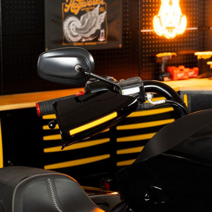 HOGWORKZ® TrueFire™ LED Hand Guards for Harley® Touring amber led