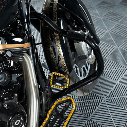black mustache engine guard for harley touring