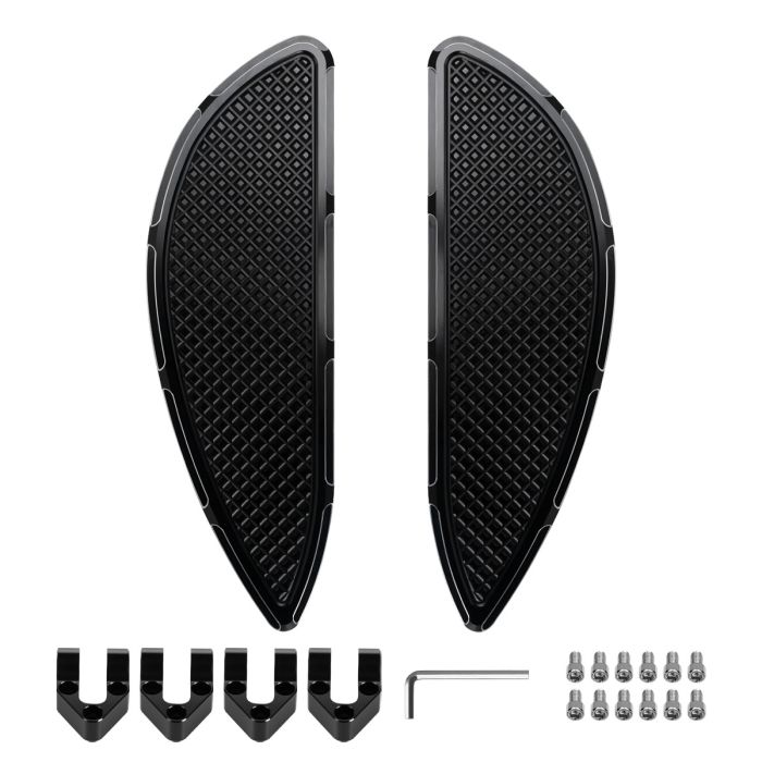 HOGWORKZ® Black Heaterz Driver Floorboards for Harley® Touring & Softail kit