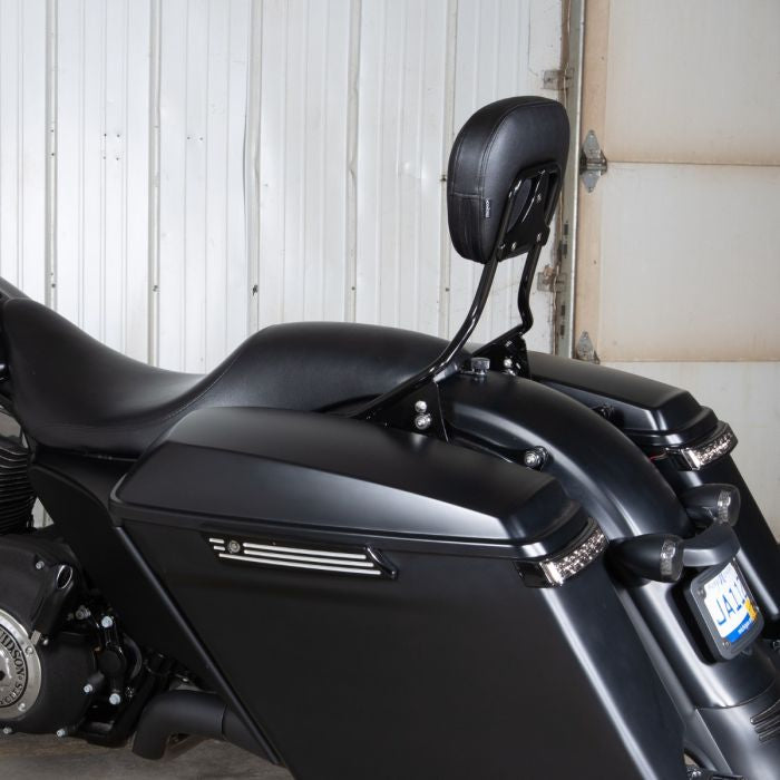 Detachable Harley-Davidson® Sissy Bar backrest on Street Glide from HOGWORKZ® angle