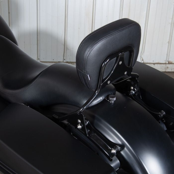 Black Detachable Shorty Sissy Bar Backrest for Harley® Touring '09-'26