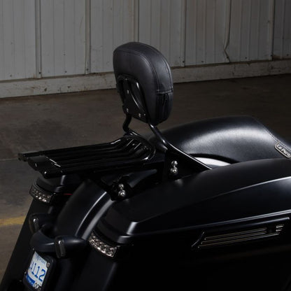 HOGWORKZ® Detachable Shorty Sissy Bar backrest for Harley-Davidson® on Street Glide with luggage rack