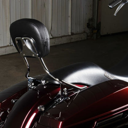Detachable Shorty Sissy Bar backrest for Harley-Davidson® Touring motorcycles from HOGWORKZ® on twisted cherry road glide