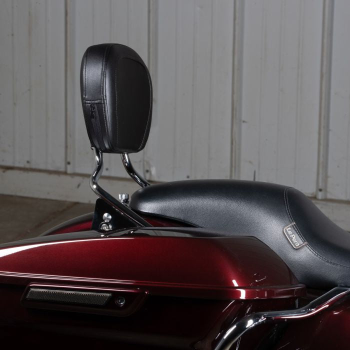 Detachable Shorty Sissy Bar backrest for Harley-Davidson® Touring motorcycles from HOGWORKZ® on twisted cherry road glide