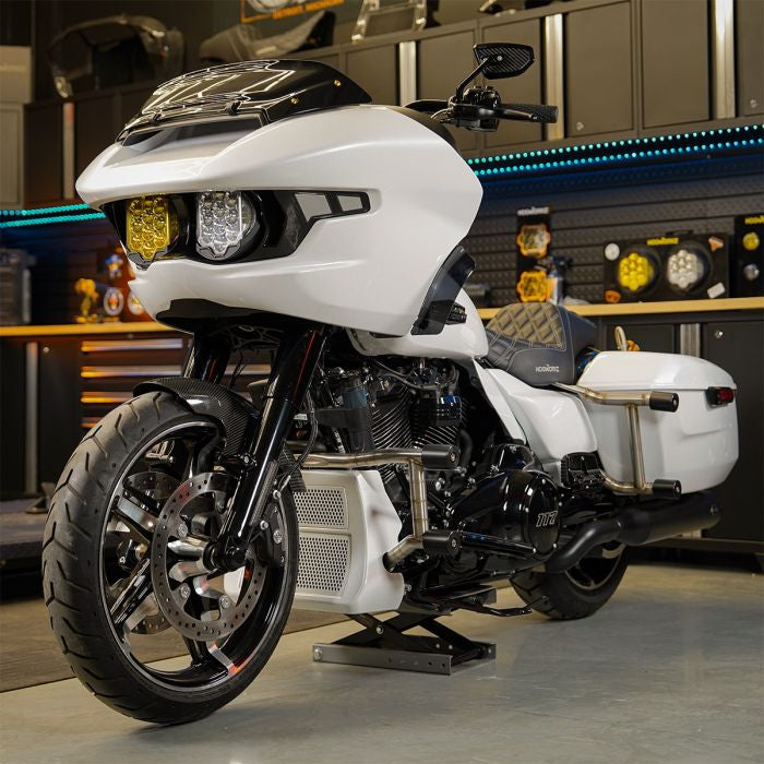 HOGWORKZ® Stainless Double Barrel Performance Engine Guard for Harley® Touring on bike
