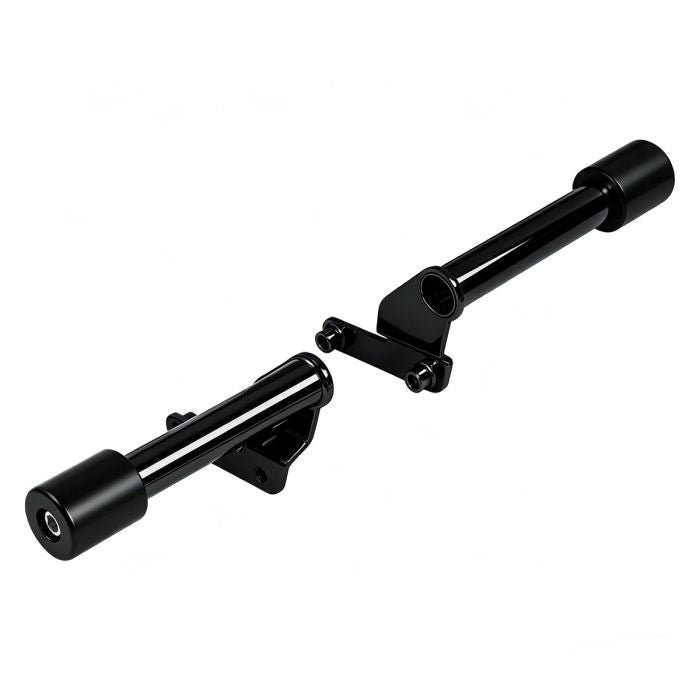 Black Passenger Peg Crash Bar / Frame Slider for Harley® Softail side