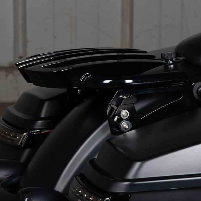 Black Detachable Stealth B2 Luggage Rack for Harley® Touring '09-'26