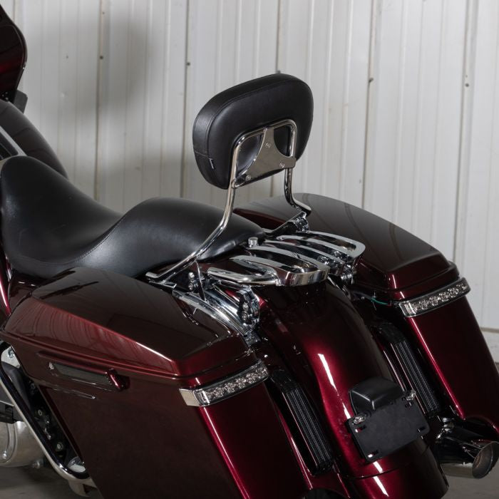 HOGWORKZ® Chrome Detachable Harley-Davidson® Touring Stealth B2 Luggage Rack on road glide
