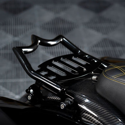 Black Havoc Luggage Rack for Harley® Touring from HOGWORKZ on bike