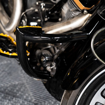 HOGWORKZ Black Chopped Havoc Engine Guard / Crash Bar for Harley® Touring front