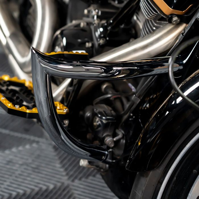 Chrome Chopped Havoc Engine Guard / Crash Bar for Harley® Touring from HOGWORKZ close up