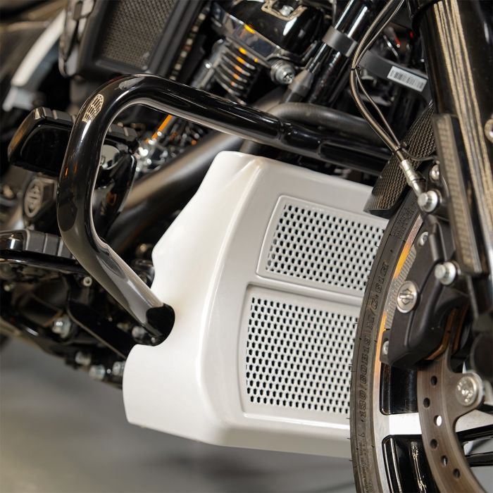 Black Chopped Engine Guard for Harley® Touring  from HOGWORKZ close
