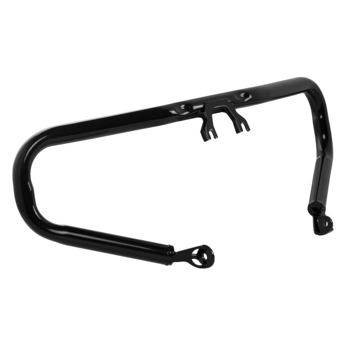 Black Chopped Engine Guard for Harley® Touring  from HOGWORKZ left angle