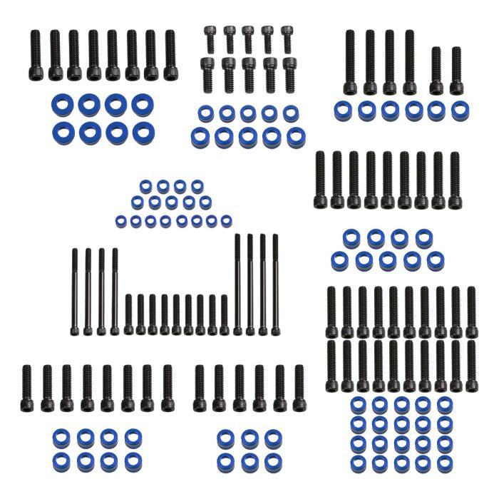 HOGWORKZ® Full blue Engine Bolt Kit for M8 Harley® Touring & Softail on bike