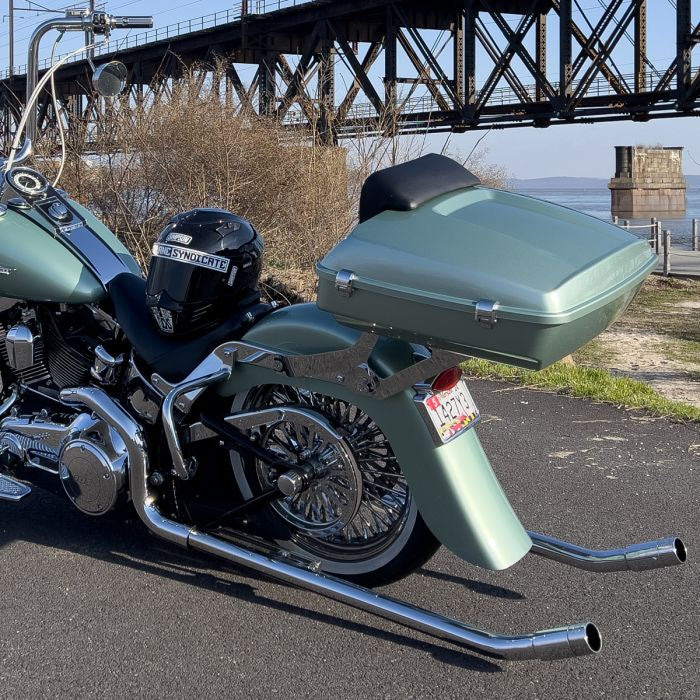 Chrome Two-Up Tour Pack Mount for Harley® Softail Deluxe / Heritage from HOGWORKZ on vicla