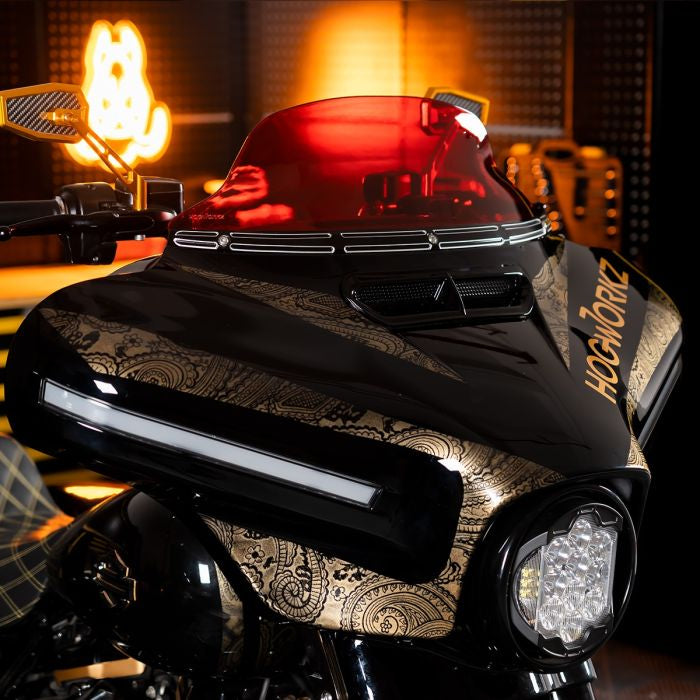 HOGWORKZ® red flowz™ 7" Windshield for Harley® Touring  on street glide