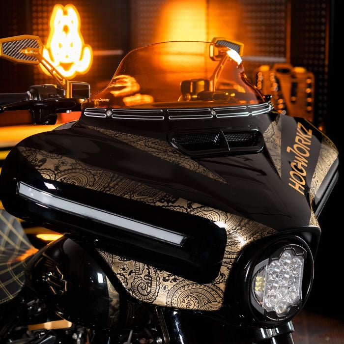 HOGWORKZ® orange flowz™ 7" Windshield for Harley® Touring  on street glide