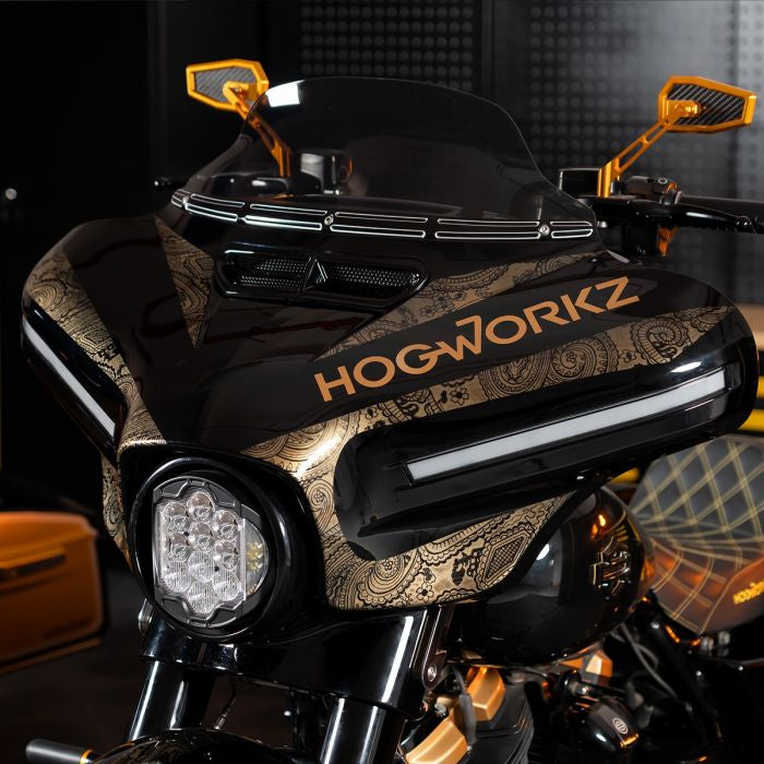 HOGWORKZ® Smoke Flowz™ 7" Windshield for Harley® Touring on harley