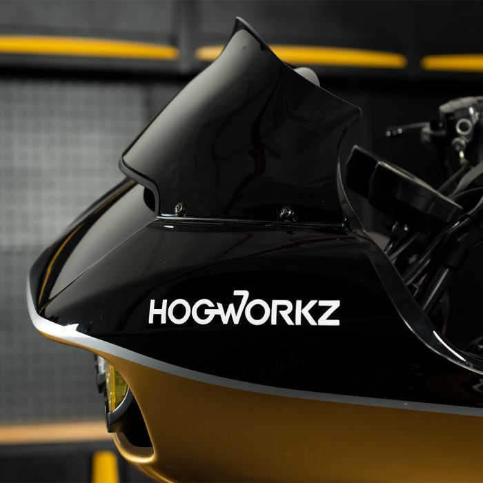HOGWORKZ® Dark Smoke Flowz™ 9" Windshield for Harley® Road Glide on bike side